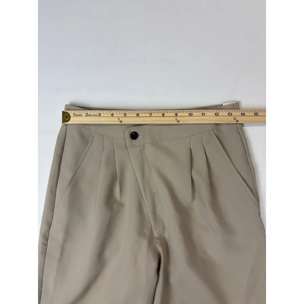 Abercrombie Cross Over Button Tailored Straight Trouser Pant Size S Tan NWT